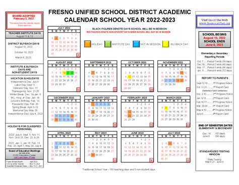 Fresno Unified Calendar 2021